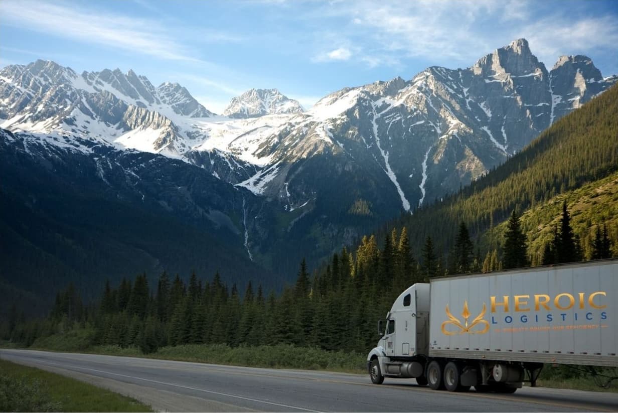 Freight truck travelling on the highway